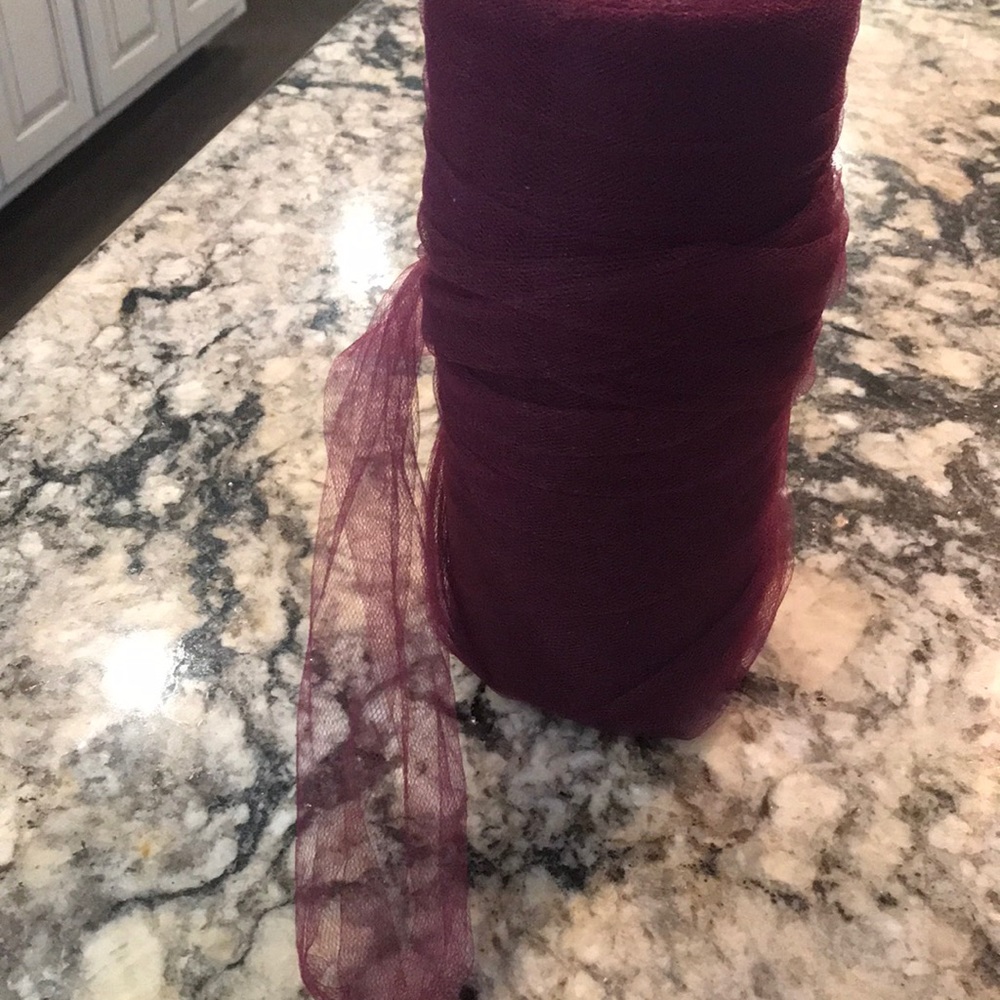 Tulle- burgundy/maroon color